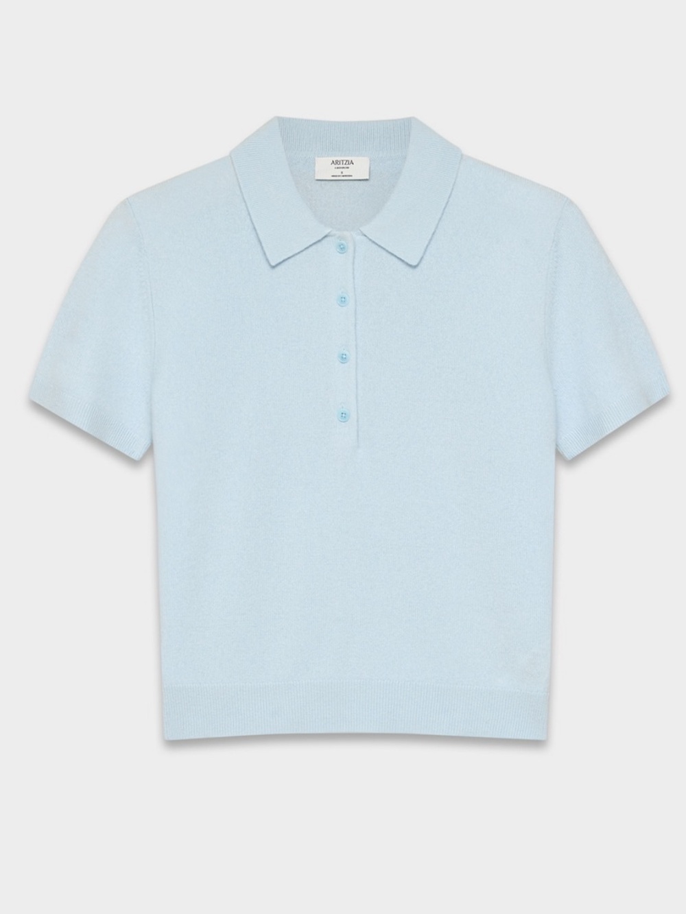 Aritzia Bare Cashmere Cellini Shortsleeve
Sweater in Villa Blue